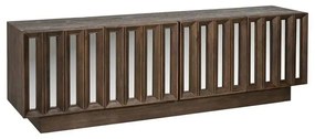 Richmond Interiors Bryant TV-meubel Donkerbruin Mangohout Met Spiegel - 180x40x56.5cm.