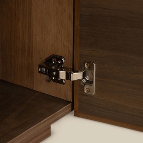Tv-meubel Walnoot Met Stoffen Deuren 150 Cm - 150x40x40cm.
