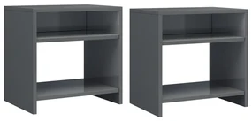 vidaXL Nachtkastjes 2 st 40x30x40 cm bewerkt hout grijs