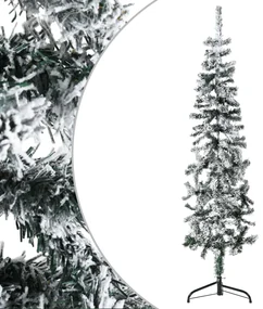 vidaXL Kunstkerstboom half met sneeuw smal 120 cm