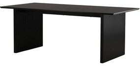 Eettafel Met Geribbelde Poten Zwart - 100 X 200cm.