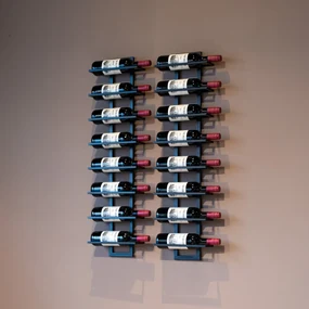 Zwart Wijnrek Muur - 28x10x100cm.