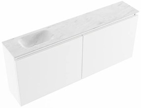 Mondiaz Ture DLux toiletmeubel 120cm talc met wastafel opalo links met kraangat