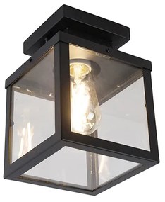 Industriële smart buitenplafondlamp met dimmer zwart incl. ST64 Wifi - Rotterdam Modern E27 Buitenverlichting