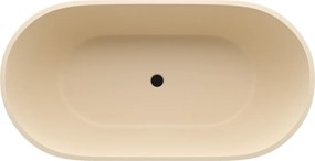 Polysan Reduta vrijstaand bad beige mat mineraalmarmer 150x75cm