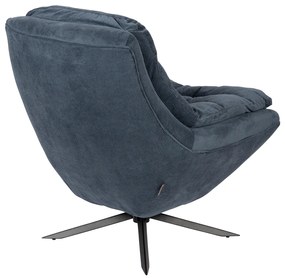 Dutchbone Vince Blauwe Design Fauteuil Ribstof