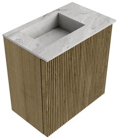 Mondiaz Joya DLux 40cm toiletmeubel dusk met wastafel faye links zonder kraangat glace
