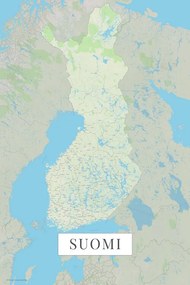 Kaart Finland color, (26.7 x 40 cm)