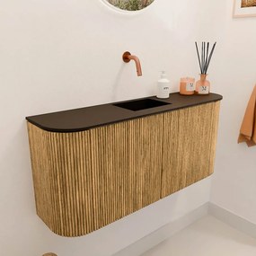 Mondiaz Joya 95cm toiletmeubel ronding links/rechts oak met wastafel faye midden zonder kraangat urban