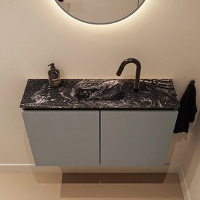 Mondiaz Ture DLux toiletmeubel 80cm smoke met wastafel lava midden met kraangat