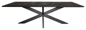 Starfurn New York Eetkamertafel Zwart Mangohout 200 Cm - 200 X 100cm.