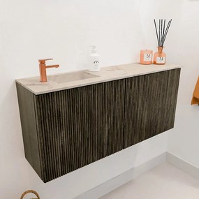 Mondiaz Joya DLux 90cm toiletmeubel shadow met wastafel faye links 1 kraangat frappe