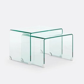 Nesttafeltjes van gehard glas, Joan