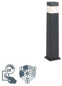 Moderne buitenpaal zwart 80 cm incl. LED IP55 - Elisa Modern Buitenverlichting vierkant