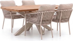 Diningset Bellagio | 4 personen teakhout | Tuinset stapelbaar | 5-delig | Kees Smit Tuinmeubelen
