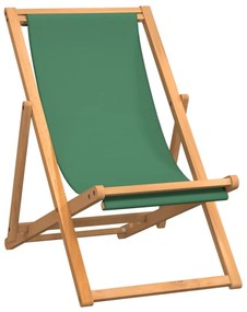 vidaXL Strandstoel inklapbaar massief teakhout groen