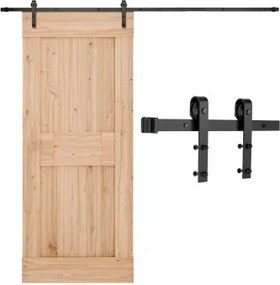 VEVOR 3 m schuifdeursysteem Passend voor enkele schuifdeur, 150 kg, Geschikt voor een maximale breedte van 1524 mm en een dikte van 1-3/8 tot 1-3/4 inch, Rail &amp; J-vormige rol, Zwart