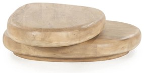 By-Boo Kabo Organische Salontafel Met Plateau Lichtbruin - 100 X 80cm.