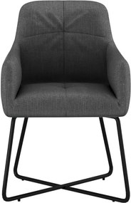 Eetkamerstoel - Arne - stof Bjorn grof geweven donker grijs