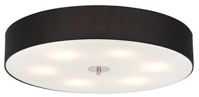 Landelijke plafondlamp zwart 70 cm - Drum