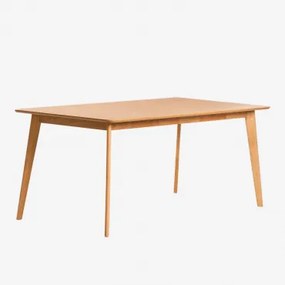 Rechthoekige Eettafel Van Mdf En Rubberhout Kerhen Natuurlijk Hout & 180 X 90 Cm - Sklum