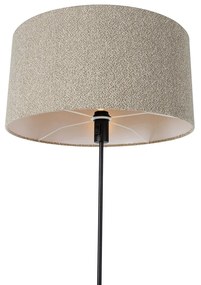 Vloerlamp zwart verstelbaar met boucle kap taupe 50 cm - Parte Design E27 rond Binnenverlichting Lamp