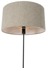 Vloerlamp zwart verstelbaar met boucle kap taupe 50 cm - Parte Design E27 rond Binnenverlichting Lamp