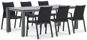 Tuinset 6 personen 220 cm Aluminium/textileen Grijs Osmen Joliet/Yoko