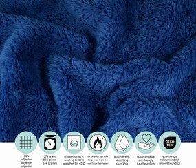 Teddy Fleece Deken - Ultrazacht - 130x170 cm - blauw