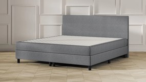 Emma One Boxspring - 180x200cm - Lichtgrijs - Zwart Pootjes