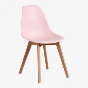 Pack Van 4 Eetkamerstoelen Van Polypropyleen En Beukenhout Scand Nordic Suikerspinroos - Sklum