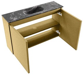 Mondiaz Ture DLux toiletmeubel 80cm oro met wastafel lava midden zonder kraangat