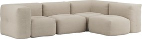 Soft Zitzak Indoor 4 Seater Hoekbank - Teddy Beige