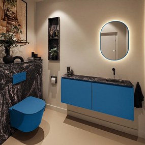 Mondiaz Ture DLux toiletmeubel 120cm jeans met wastafel lava rechts zonder kraangat