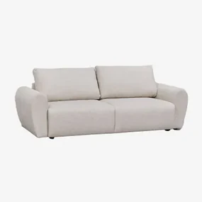 3-zits Slaapbank In Bouclé Stof Ohio Crèmebeige Boucléstof - Sklum