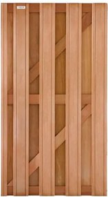 Tuindeur hardhout kempas Timber recht rvs (90 x 180 cm) v-groef schermdikte 4,1 cm