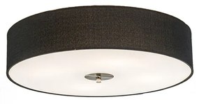 Landelijke plafondlamp zwart 50 cm - Drum Jute