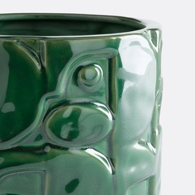 Bloempot van reliëfkeramiek, diameter 21 cm, KYRIA