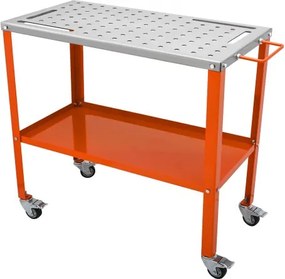 VEVOR Mobiele lastafel 91,4 x 45,7 cm Laswerkbank 544 kg laadvermogen Geperforeerde tafel 94 gaten (φ 1,6 cm) Werkbank Werktafel van koolstofstaal Laswagen met wielen 4 gereedschapssleuven