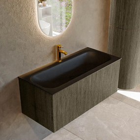 Mondiaz Kurve 100cm badmeubel shadow met 1 lade en wastafel big medium midden 1 kraangat urban