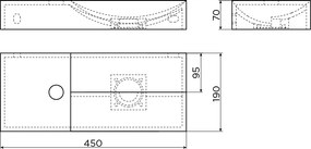 Clou Vale keramische fontein 45cm met kraangat links zwart mat