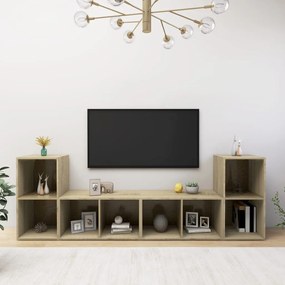 vidaXL Tv-meubelen 4 st 72x35x36,5 cm spaanplaat sonoma eikenkleurig