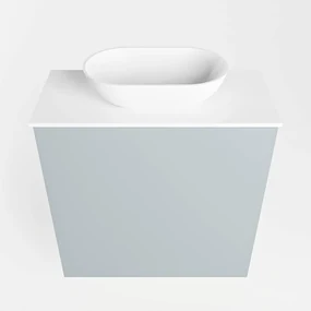 Mondiaz Fowy toiletmeubel 50cm clay met witte waskom midden zonder kraangat