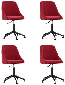 vidaXL Eetkamerstoelen 4 st fluweel wijnrood