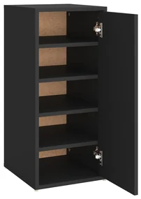 vidaXL Schoenenkast 32x35x70 cm spaanplaat zwart