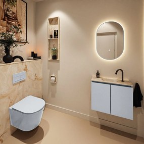 Mondiaz Ture DLux toiletmeubel 60cm clay met wastafel frappe midden met kraangat