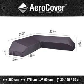 Platform loungesethoes 350X275x90xH30/45/70 cm Rechts– AeroCover