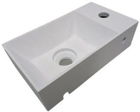 NJOY solid surface fontein 35.5x20cm mat wit inclusief clickwaste