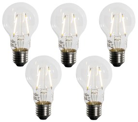 Set van 5 E27 LED lamp A60 schemersensor 2,5W 250 lm 2200K