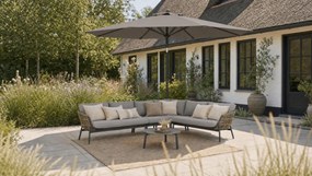Hoek loungeset 5 personen Aluminium/wicker Taupe  Coco Nathan/Rimini